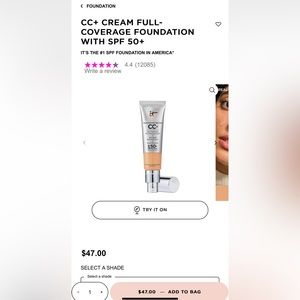 CC+ CREAM FULL-COVERAGE FOUNDATION WITH SPF 50+